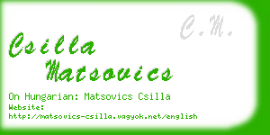 csilla matsovics business card